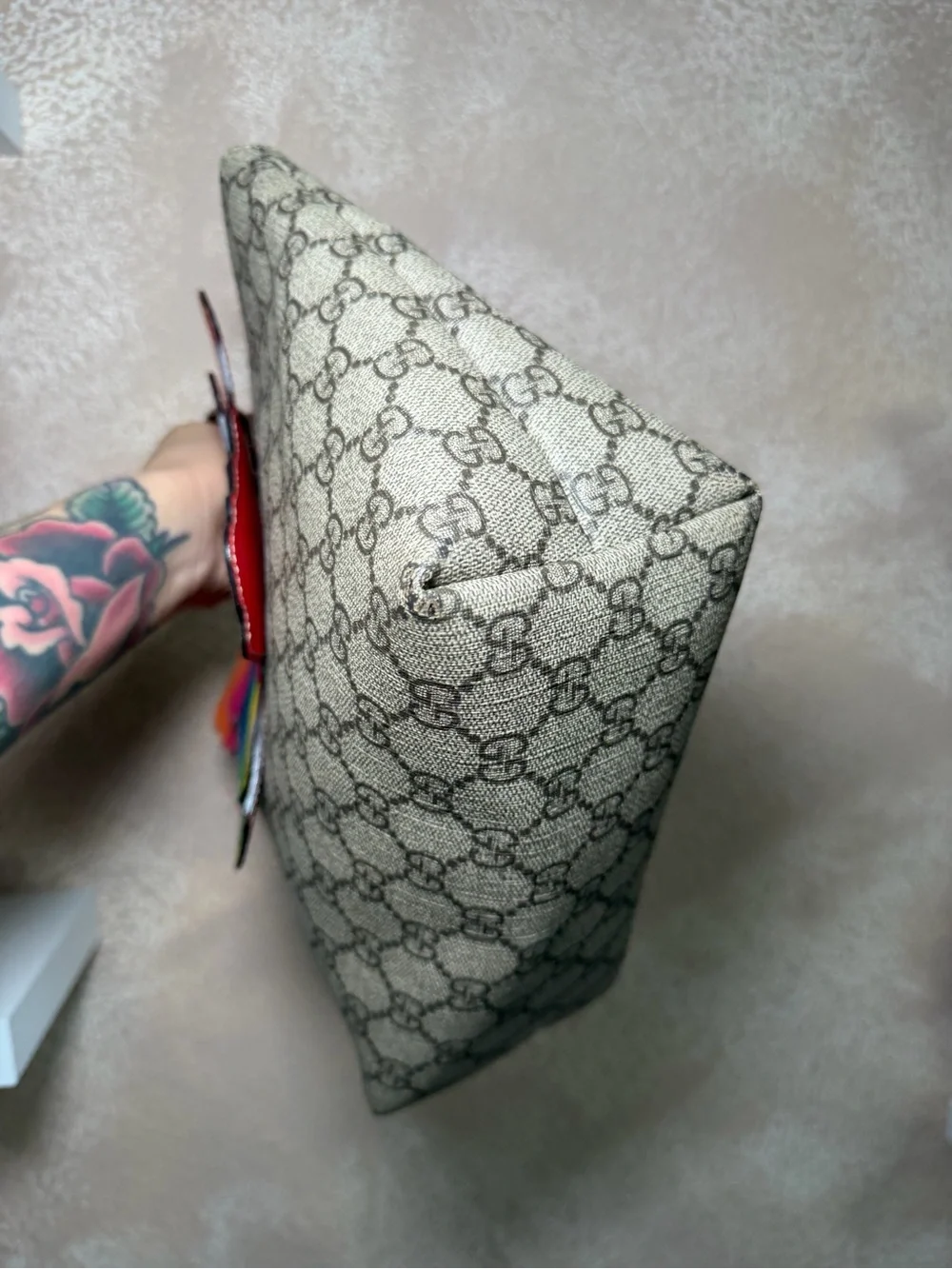 Gucci Rainbow Butterfly Mini Tote in Multicolor and Red Trim